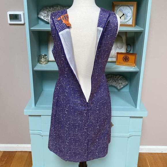 Tory Burch Sleeveless Dress with Silver Logo Details and Side Pockets - Size 6 - Picture 10 of 13